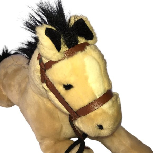 The Saddle Club Large Plush Horse Starlight Light Brown Black Tail, 28" Long - Picture 6 of 12